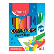 Giz plástico Color''Peps Plasticlean 12 cores 862011 - Maped