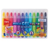 Giz retr mega gel color metal 12cor cjto 688237