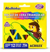 Gizão Big Giz de Cera Grosso Triangular 12 Cores Vivas Acrilex (SKU 10593)