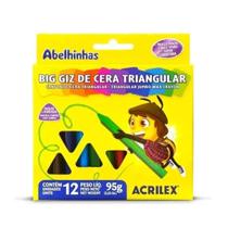 Gizao de cera com 12 unidades big triangular - acrilex