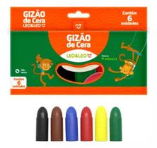 Gizão de Cera Escolar com 6 Cores - Leo Leo
