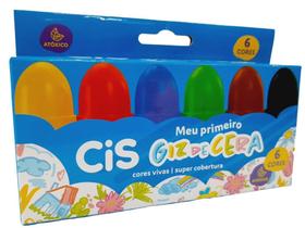 Gizão De Cera Escolar Meu Primeiro Giz de Cera 6 Cores - Cis Gizão De Cera Escolar Meu Primeiro Giz de Cera 6 Cores - Cis