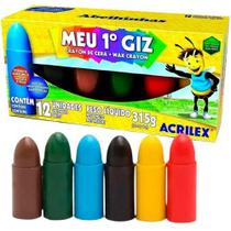 Gizão de cera Meu primeiro Giz 12 cores Acrilex