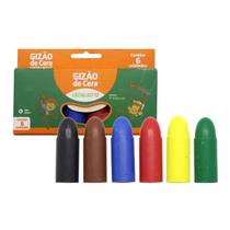 Gizão de cera Meu primeiro Giz, 6 cores Material Escolar volta as aulas Gizão de cera Meu primeiro Giz, 6 cores Material Escolar volta as aulas