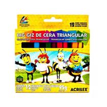 Gizão de cera triangular 12 cores - Acrilex Gizão de cera triangular 12 cores - Acrilex