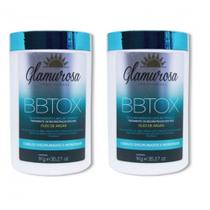 Glamurosa Redutor Capilar Capilar em massa Óleo Argan - Kit 2x Botox 1kg