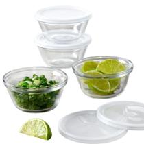 Glass Ramekins Anchor Hocking 180 ml com tampas, conjunto de 4