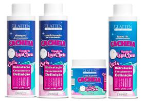 Glatten Cacheia Shampoo e Condicionador e Creme de Pentear e Leave-in