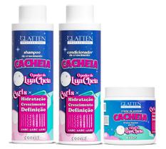 Glatten Cacheia Shampoo e Condicionador e Creme de Pentear