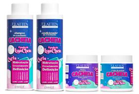 Glatten Cacheia Shampoo e Condicionador e Máscara e Creme de Pentear