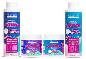 Glatten Cacheia Shampoo e Máscara e Creme de Pentear e Leave-in