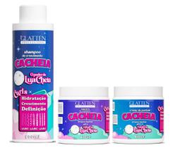 Glatten Cacheia Shampoo e Máscara e Creme de Pentear