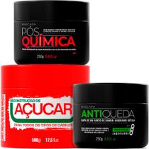 Glatten - Kit Cronograma Capilar Pós Química Antiqueda (3 Produtos)