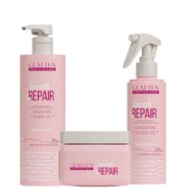 Glatten Kit Smooth & Repair - Tratamento Profissional Reconstrução Shampoo, Máscara e Finalizador Glatten Kit Smooth & Repair - Tratamento Profissional Reconstrução Shampoo, Máscara e Finalizador