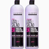 Glatten Liso de Salão - Kit 5X Mais Liso Antifrizz Antivolume Litro Duo (2 Produtos)