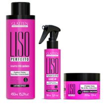 Glatten Liso Perfeito Shampoo e Máscara e Leave-in
