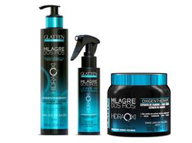Glatten Milagre dos Fios Hidra Oxi Shampoo e Máscara e Leave-in Glatten Milagre dos Fios Hidra Oxi Shampoo e Máscara e Leave-in
