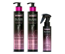 Glatten Milagre dos Fios Repair Pro Shampoo e Condicionador e Leave-in