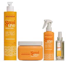 Glatten Semi Di Lino Condicionador e Máscara e Leave-in e Sérum