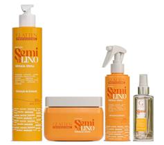 Glatten Semi Di Lino Shampoo e Máscara e Leave-in e Sérum