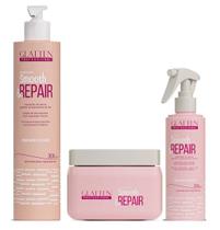 Glatten Smooth & Repair Shampoo e Máscara e Leave-in