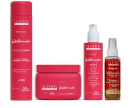 Glatten Watermelon Shampoo e Máscara e Leave-in e Óleo