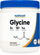 Glicina em Pó Nutricost 454g - Sem Glúten e Não Transgênica