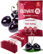 Glicose em pó Elovate 15 pacotes de 15 g de ação rápida Black Cherry
