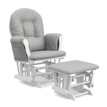 Glider and Ottoman Storkcraft Premium Hoop branco/cinza claro Glider and Ottoman Storkcraft Premium Hoop branco/cinza claro