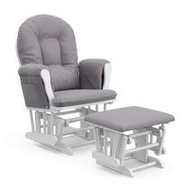 Glider e Ottoman Storkcraft Premium Hoop branco/cinza Glider e Ottoman Storkcraft Premium Hoop branco/cinza