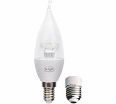 Glight led ence c35 clara chama longa 4w 6500k e14/e27 - G-Light