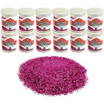 Glíter PVC PINK 3G - Pacote com 12 Potes