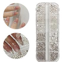 Glitter 12 Pedrinhas Strass Unhas Tamanhos Diferentes Redondo Glitter 12 Pedrinhas Strass Unhas Tamanhos Diferentes Redondo