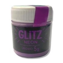 Glitter Comestível Neon Roxo Corante Pó Para Decoração 5G