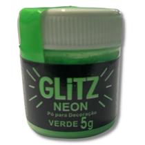 Glitter Comestível Neon Verde Corante Pó Para Decoração 5G