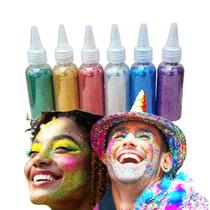 Glitter em Gel para Corpo e Rosto: Kit com 6 cores sortidas Glitter em Gel para Corpo e Rosto: Kit com 6 cores sortidas