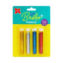 Glitter em Poliéster 8g com 4 Cores Ouro, Prata, Vermelho e Azul Glitter em Poliéster 8g com 4 Cores Ouro, Prata, Vermelho e Azul