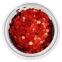 Glitter encapsular vermelho holográfico listrado p/ unhas