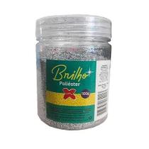 Glitter escolar Make+ prata 100g Glitter escolar Make+ prata 100g