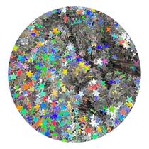 Glitter Estrelas Prata Holográfico 3g