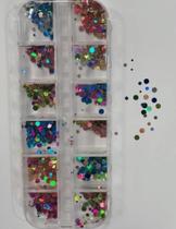 Glitter Flocado Holográfico Caixa 12 Variações Resina Unha Artesanato Brilhante - Ronzan