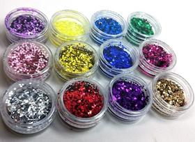 Glitter Flocado Unhas Encapsuladas 12 Nail Art Decoração Glitter Flocado Unhas Encapsuladas 12 Nail Art Decoração