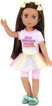 Glitter Girls Dolls by Battat 14 polegadas Poseable Fashion Doll Kika Brown Hair &amp Blue Eyes Ice Cream Outfit, Rainbow Skirt e 2 Hair Bows Brinquedos, Roupas e Acessórios para Crianças 3+