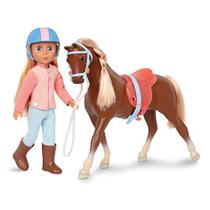 Glitter Girls Dolls by Battat - Milla &amp Milkyway 14" Poseable Equestrian Doll &amp Horse - Blonde Hair, Riding Outfit, and Helmet - Dolls for Girls Age 3 &amp Up
