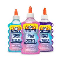 Glitter Glue Elmer's Liquid sortido 180 ml azul, rosa, roxo