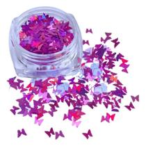 Glitter Holográfico Borboleta Roxo 2g - Maquiagem Carnaval