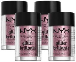 Glitter NYX PROFESSIONAL MAKEUP Face & Body Rose (pacote com 4) Glitter NYX PROFESSIONAL MAKEUP Face & Body Rose (pacote com 4)