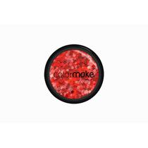 Glitter Poliester Holográfico Flor Vermelha - Color Make