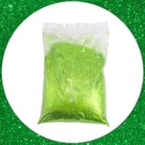 Glitter Purpurina Com Brilho Escolar Artesanato Carnaval Festa 500g Cor:Verde