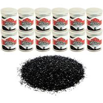 Glitter PVC Preto Potes 3g. - Honey